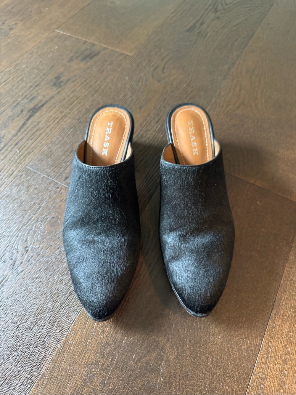 Trask Leather Heeled Mules